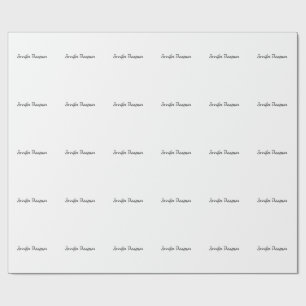 Calligraphy Elegant Plain Simple Name Wrapping Paper