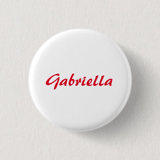 Calligraphy Elegant Red White Plain Simple Name 3 Cm Round Badge (Front)