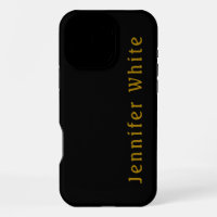 Calligraphy Elegant Retro Gold & Black Name