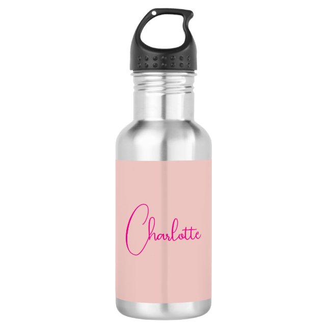 Calligraphy Elegant Rose Gold Plain Simple Name 710 Ml Water Bottle (Front)