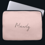 Calligraphy Elegant Rose Gold Plain Simple Name Laptop Sleeve<br><div class="desc">Looking for a beautiful calligraphy with an aesthetic handwriting? This simple,  eye-catching design is for you. This product immediately impresses those who see it. The fine and tasteful design will immediately reflect the quality of your relationship and family.</div>