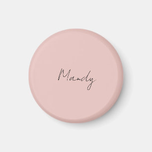 Calligraphy Elegant Rose Gold Plain Simple Name Magnet