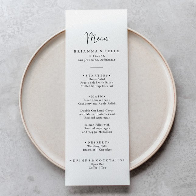 Calligraphy Elegant Script Dinner Menu (Creator Uploaded)