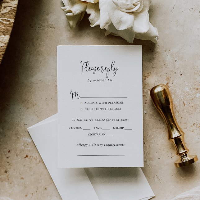 Calligraphy Elegant Script Wedding Menu Choice  (Creator Uploaded)