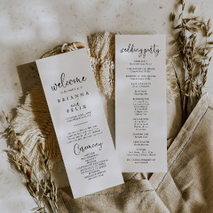 Calligraphy Elegant Script Wedding Program