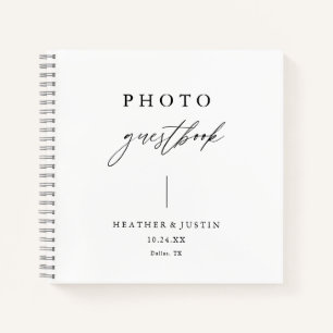 Calligraphy Elegant Wedding Photo Guestbook Notebook