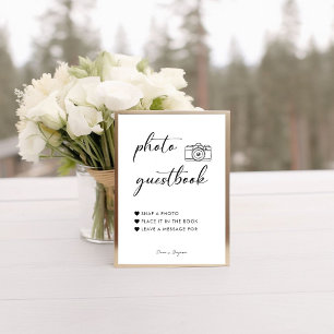 Calligraphy Elegant Wedding Photo Guestbook Sign