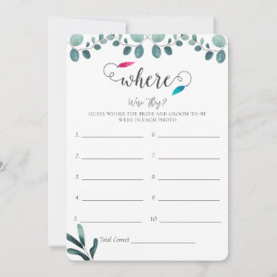 Calligraphy Eucalyptus Bridal Shower Game Card