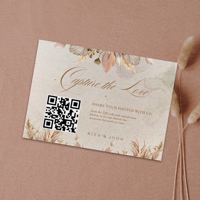 Calligraphy Fall Boho Capture The Love QR code  Enclosure Card (Creator Uploaded)