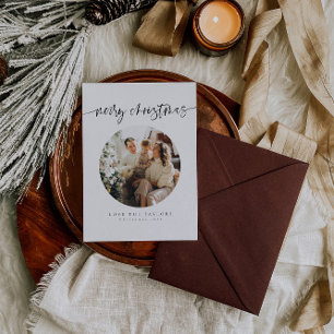 Calligraphy Family Photo Christmas Card