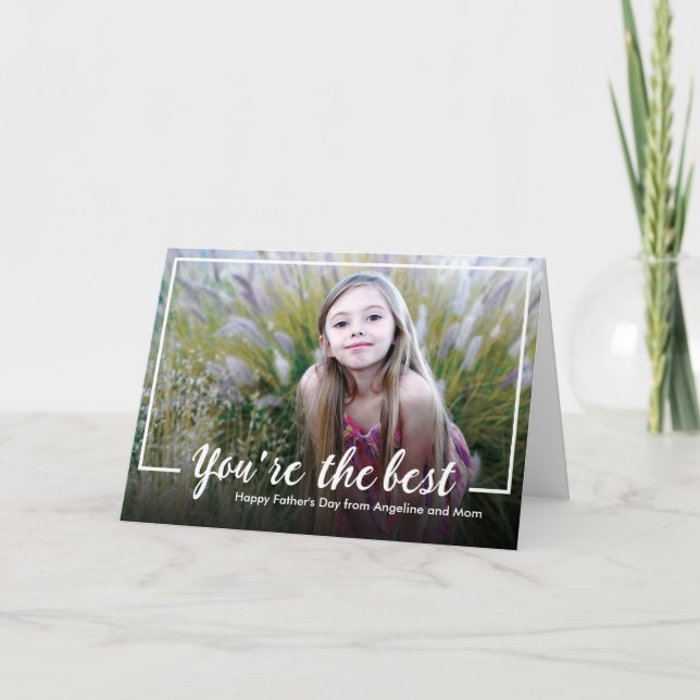 Calligraphy Father's Day Photo Greeting Card (Front)