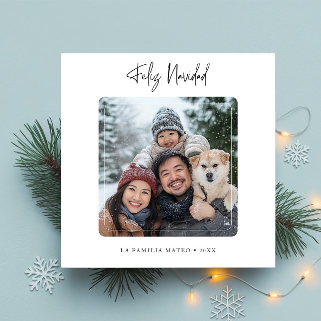Calligraphy Feliz Navidad Christmas Photo Holiday Card (Creator Uploaded)