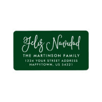 Calligraphy Feliz Navidad Green Address