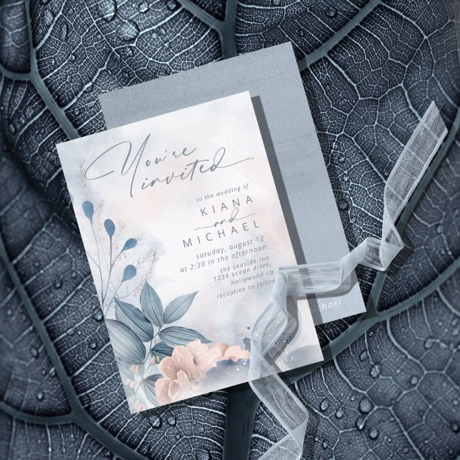 Calligraphy Floral Dusty Blue ID771 (Creator Uploaded)