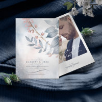 Calligraphy Floral Dusty Blue ID771