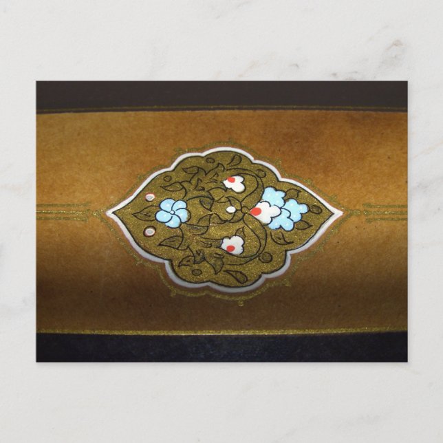 Calligraphy Flowers and Ornaments Postcard (Front)