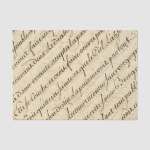 Calligraphy French Vintage Script Tissue Paper