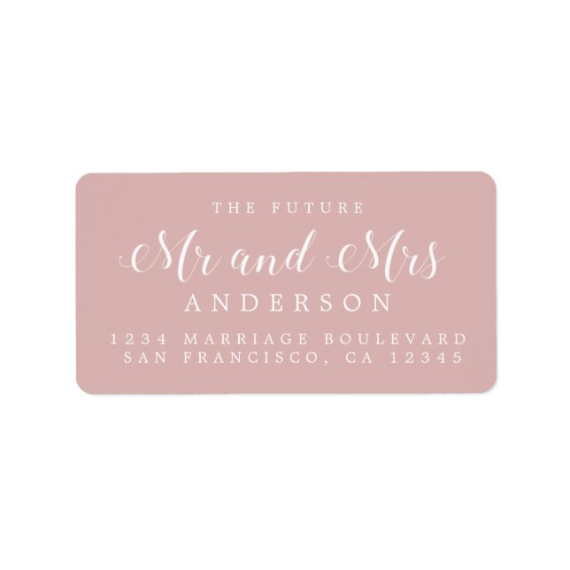 Calligraphy Future Mr Mrs Wedding Return Address Label (Front)