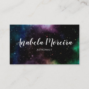 Calligraphy Galaxy Themed Space Modern Creative Business Card