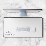 Calligraphy Girly Luxury White Desk Mat<br><div class="desc">Transform your workspace with a personalised desk mat that combines elegance and function. Featuring your name in a luxurious blend of calligraphy and serif font, this desk mat brings a refined, feminine touch to any setting. Ideal for business, school, or even your bedroom, it protects your desk while adding a...</div>