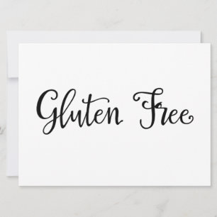 Calligraphy   "Gluten Free" Dietary Needs Sign