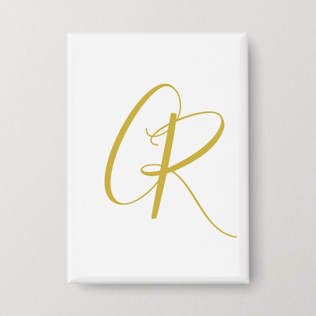 Calligraphy Gold Color Monogram Modern Minimalist  (Front)