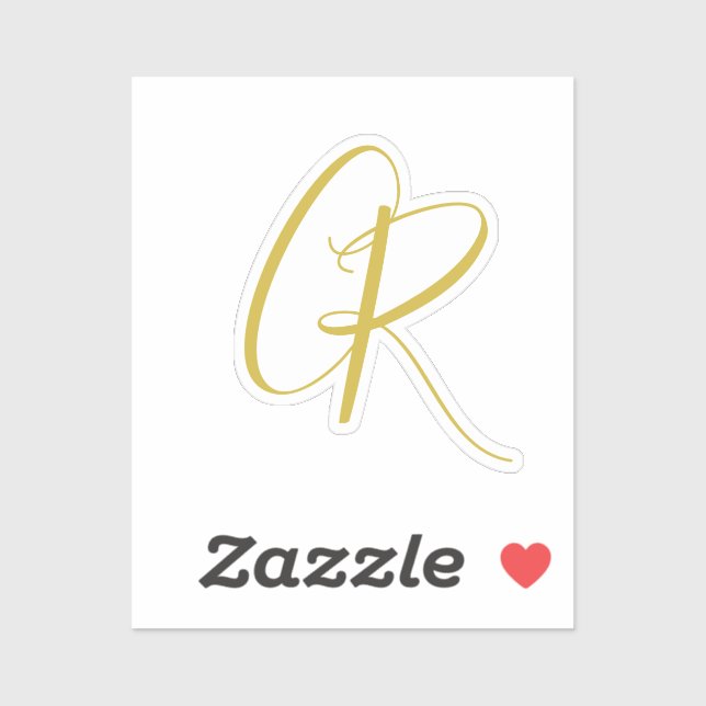 Calligraphy Gold Color Monogram Modern Minimalist  (Sheet)