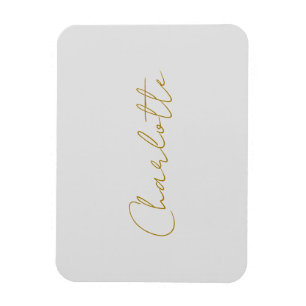 Calligraphy Gold Colour Grey Custom Personal Edit Magnet