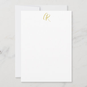 Calligraphy Gold Colour Monogram Modern Minimalist Card