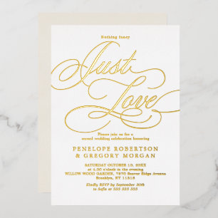 Calligraphy gold nothing fancy just love  wedding