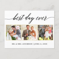 Calligraphy Gold Wedding 3 Photo Best Day Ever