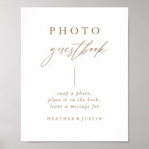 Calligraphy Gold Wedding Photo Guestbook Sign