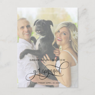 Calligraphy, Got Engaged Engagement Photo Announcement Postcard
