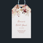 Calligraphy Graceful Floral Bridal Shower Gift Tags<br><div class="desc">These calligraphy graceful floral bridal shower gift tags are perfect for a modern wedding shower. The design features dainty watercolor white,  burgundy,  pink roses and fall leaves</div>