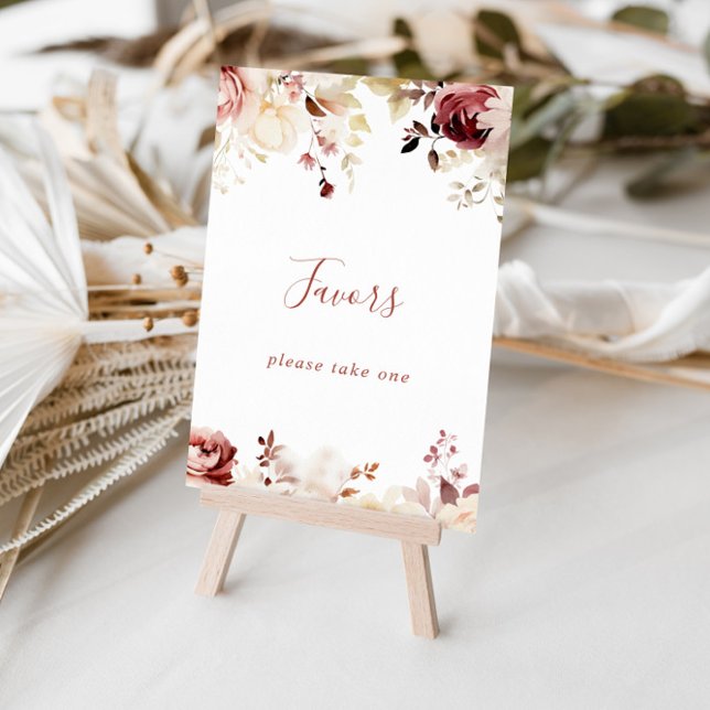 Calligraphy Graceful Floral Favours Sign (Creator Uploaded)