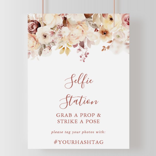 Calligraphy Graceful Floral Selfie Station Sign (Creator Uploaded)
