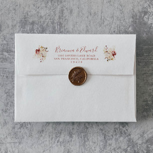 Calligraphy Graceful Floral Wedding Invitation  Envelope
