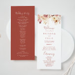 Calligraphy Graceful Floral Wedding Program<br><div class="desc">This calligraphy graceful floral wedding program is perfect for a rustic wedding. The design features dainty watercolor white,  burgundy,  pink roses and fall leaves.</div>
