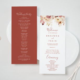 Calligraphy Graceful Floral Wedding Program