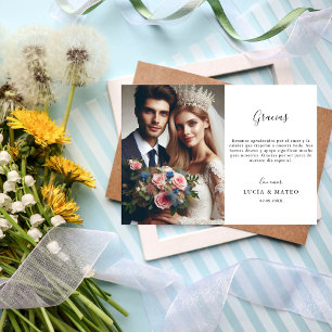 Calligraphy Gracias Spanish Wedding Thank You Card