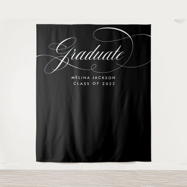 Calligraphy Graduation Photo Backdrop Prop Tapestry (Front)