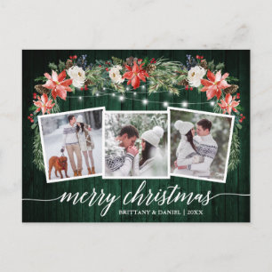 Calligraphy Green Wood 3 Photo Watercolor Floral Postcard