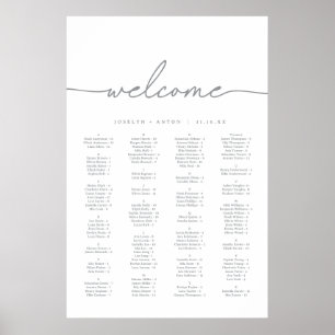 Calligraphy Grey Chic Wedding Seating Chart