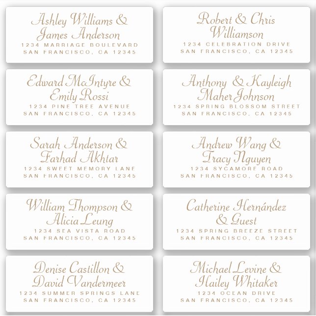 Calligraphy Guest Address Labels ORDER 6” or 8”! (Front)