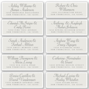 Calligraphy Guest Address Labels ORDER 6” or 8”!