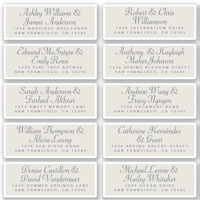 Calligraphy Guest Address Labels ORDER 6” or 8”! (Front)