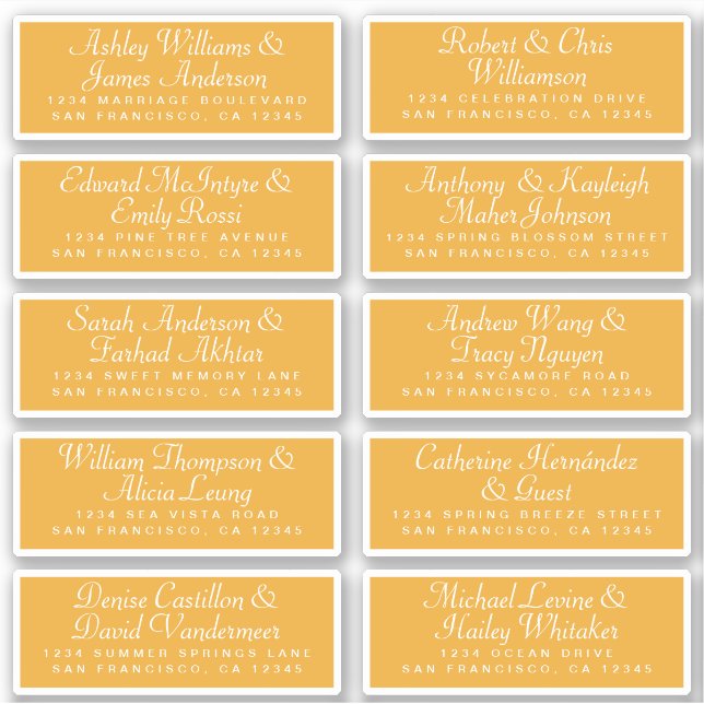 Calligraphy Guest Address Labels ORDER 6” or 8”! (Front)