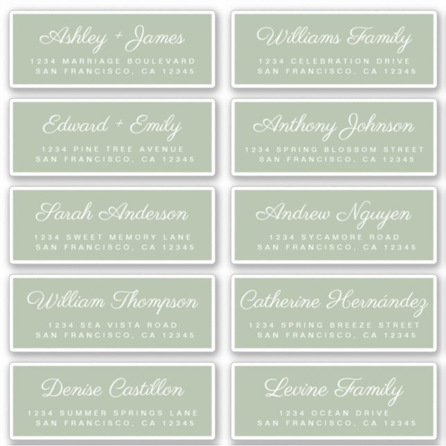 Calligraphy Guest Address Labels ORDER 6” or 8”! (Front)