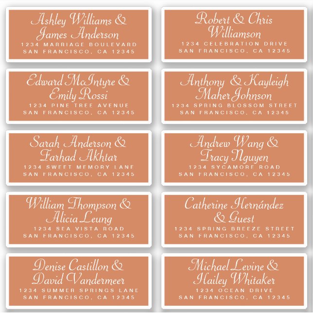 Calligraphy Guest Address Labels ORDER 6” or 8”! (Front)