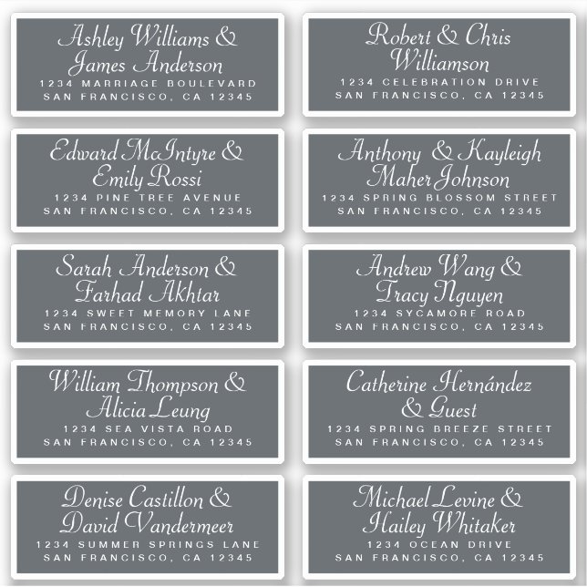 Calligraphy Guest Address Labels ORDER 6” or 8”! (Front)